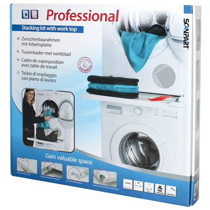 Afbeelding vergroten Scanpart Stapelkit met Werkblad Wasmachine/Droogkast