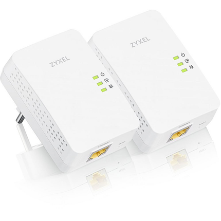 Afbeelding vergroten Zyxel PowerLine Gigabit Ethernet Adapter Twin Pack1300Mbps PLA5405