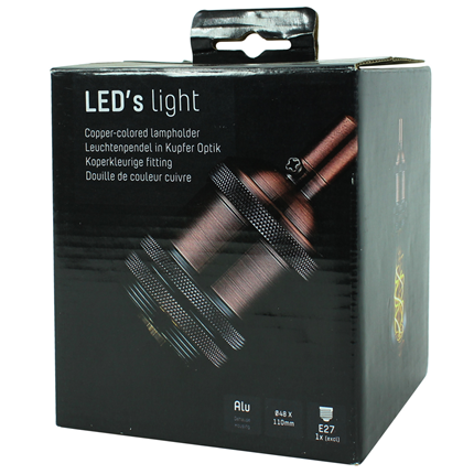 Afbeelding vergroten Led's Light Vintage Pendelsnoer E27 100W Koper 1,5 Meter