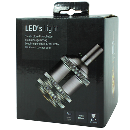 Afbeelding vergroten Led's Light Vintage Pendelsnoer E27 100W Staal 1,5 Meter