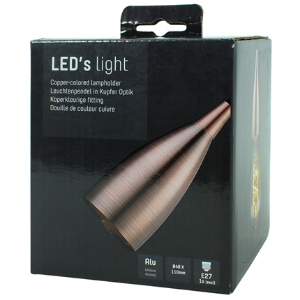 Afbeelding vergroten Led's Light Pendelsnoer Klassiek E27 100W Koper 1,5 Meter