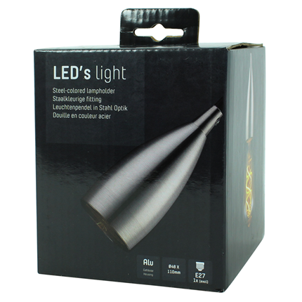 Afbeelding vergroten Led's Light Pendelsnoer Klassiek E27 100W Staal 1,5 Meter
