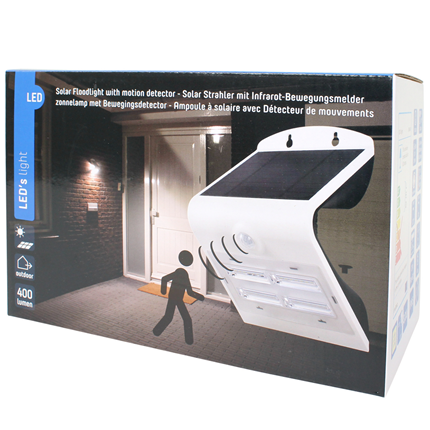 Afbeelding vergroten Leds Light Solar Buitenlamp met Sensor 3,2W 400Lm
