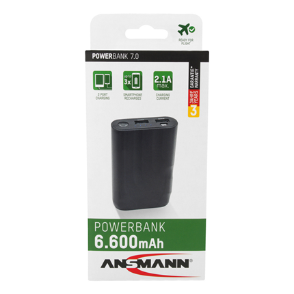 Afbeelding vergroten Ansmann Powerbank 7.0 6600mAh 2-poorts