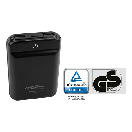Afbeelding vergroten Ansmann Powerbank 10.8 mini 10.000mAh 2-poorts