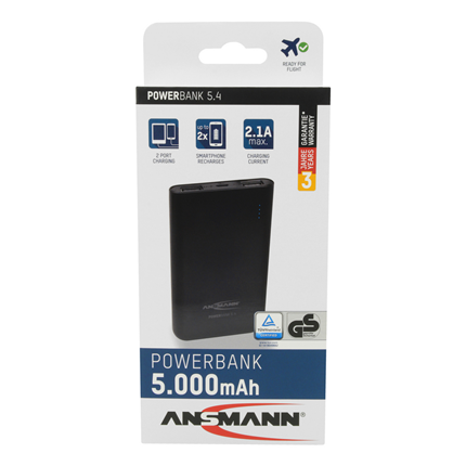 Afbeelding vergroten Ansmann Powerbank 5.4 5400mAh 2-poorts