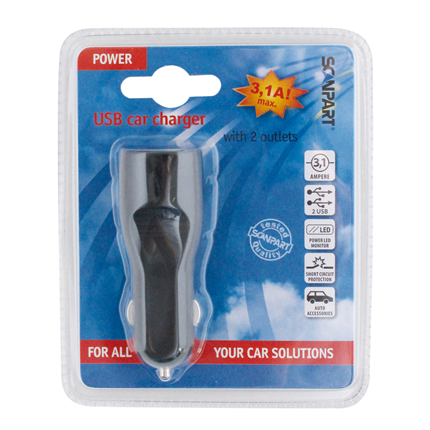 Afbeelding vergroten Scanpart USB 12V Adapter 5V-3,1A
