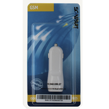 Afbeelding vergroten Scanpart Autolader 2x USB-A 4.2(F)