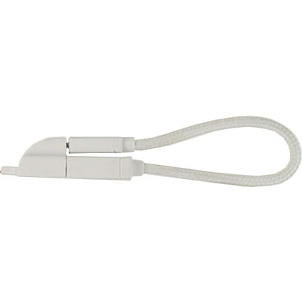 Afbeelding vergroten Keymate Sleutelhanger met Lightning laad+datakabel 15cm wit