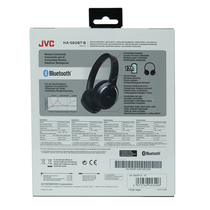 Afbeelding vergroten JVC Draadloze Hoofdtelefoon HA-S60BT Zwart