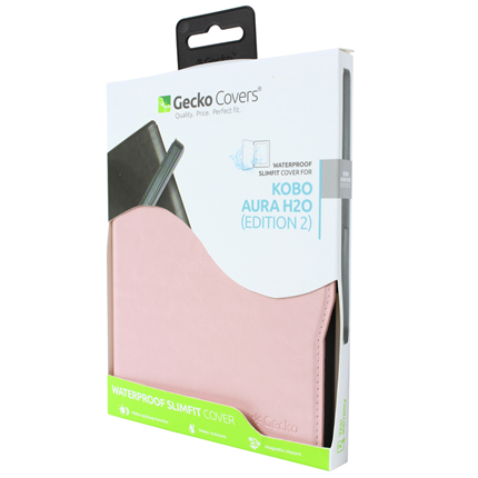 Afbeelding vergroten Gecko Kobo bookcase waterproof easy-click roze voor H2O (2)