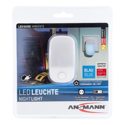 Afbeelding vergroten Ansmann nachtlampje blauw met aan/uit schakelaar 25Lm Ambiente 1600-0103