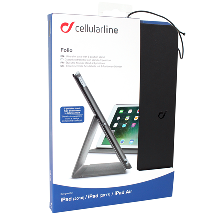 Afbeelding vergroten Cellular Line slimcase Folio zwart voor iPad Air & iPad 2017/2018