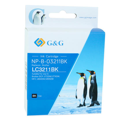 Afbeelding vergroten G&G cartridge Brother LC3211 zwart