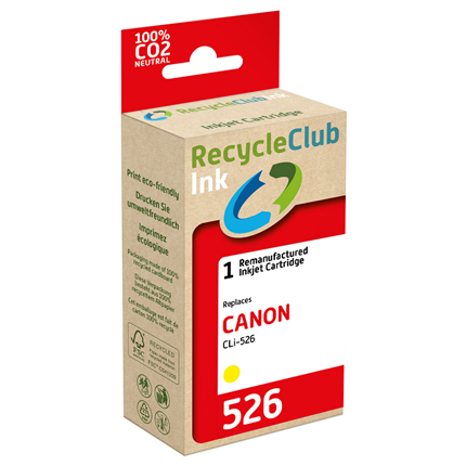 RecycleClub Cartridge compatible met Canon CLI-526 Geel