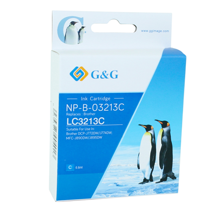 Afbeelding vergroten G&G cartridge Brother LC3213 blauw ± 400 pagina's
