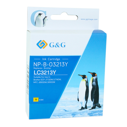Afbeelding vergroten G&G cartridge Brother LC3213 geel