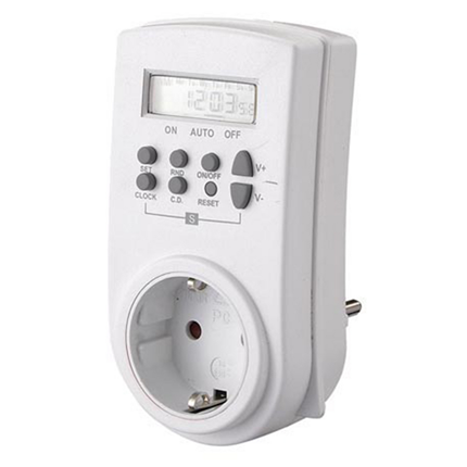 Afbeelding vergroten Perel digitale schakelklok week E305W3-G