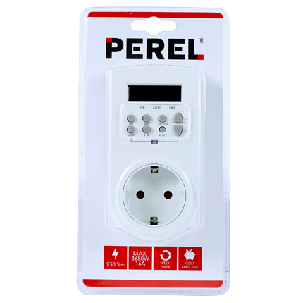 Afbeelding vergroten Perel digitale schakelklok week E305W3-G