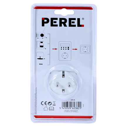 Afbeelding vergroten Perel digitale schakelklok week E305W3-G