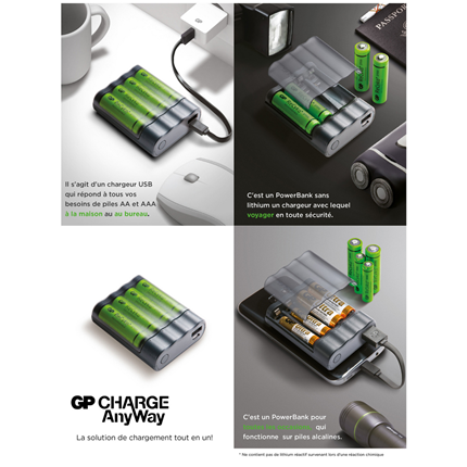 Afbeelding vergroten GP BATTERIES Charge AnyWay 2in1 oplader en powerbank
