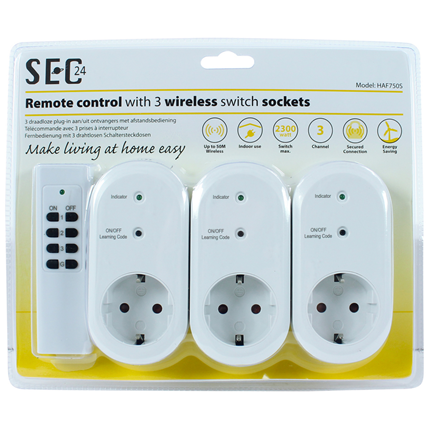 Afbeelding vergroten SEC24 draadloze schakelset 3-voudig HAF750S
