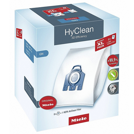 Afbeelding vergroten Miele stofzuigerzakken GN HyClean 3D 8 Stuks + HEPA filter