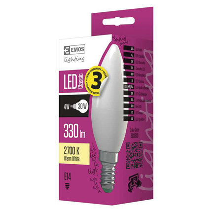 Afbeelding vergroten Emos LED lamp E14 4W 330Lm Kaars
