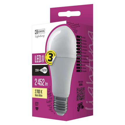 Afbeelding vergroten Emos LED lamp E27 20W 2452Lm classic mat