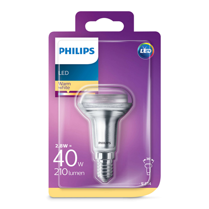 Afbeelding vergroten Philips R50 Reflector E14 LED lamp 2,8 Watt 210 Lumen