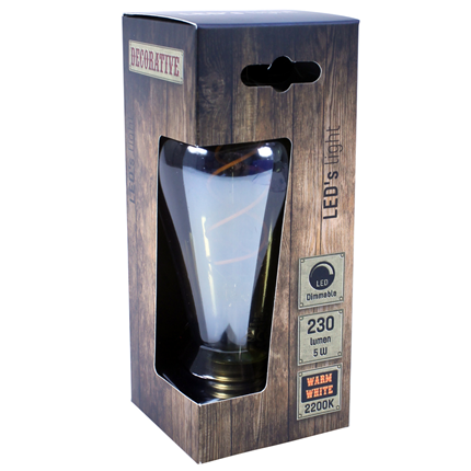 Afbeelding vergroten LED's Light Vintage Gold Filament LED E27 5 Watt 230 Lumen Dimbaar