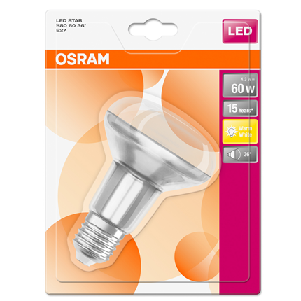 Afbeelding vergroten Osram ledlamp E27 4,3W R80