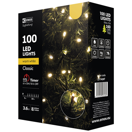 Afbeelding vergroten Emos Led Kerstverlichting Warm Wit 100 leds 10 meter