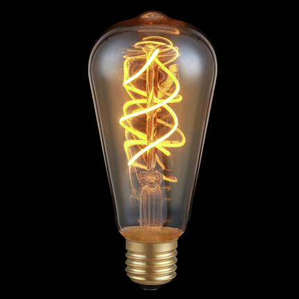Afbeelding vergroten LED's Light Vintage Gold Filament LED E27 5 Watt 230 Lumen Dimbaar