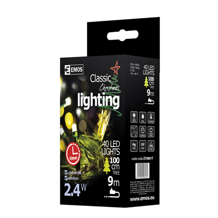 Afbeelding vergroten Emos Led Kerstverlichting Cool Wit 40 leds 4 meter
