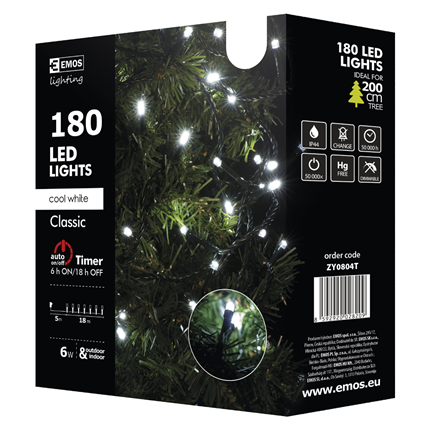 Afbeelding vergroten Emos Led Kerstverlichting Cool Wit 180 leds 18 meter