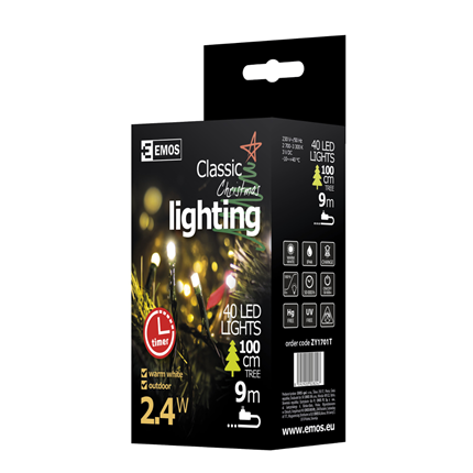 Afbeelding vergroten Emos Led Kerstverlichting Warm Wit 40 leds 4 meter