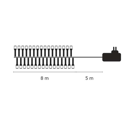 Afbeelding vergroten Emos Led Kerstverlichting Cool Wit 80 leds 8 meter