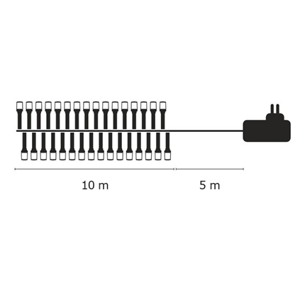 Afbeelding vergroten Emos Led Kerstverlichting Warm Wit 100 leds 10 meter