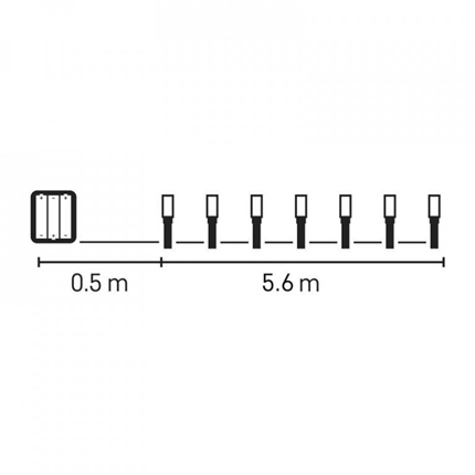 Afbeelding vergroten Emos Led Kerstverlichting Warm Wit 80 leds 5,6 meter