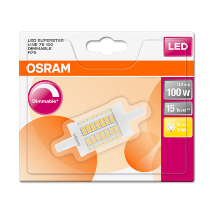 Afbeelding vergroten Osram ledlamp R7S 12W Line dimbaar