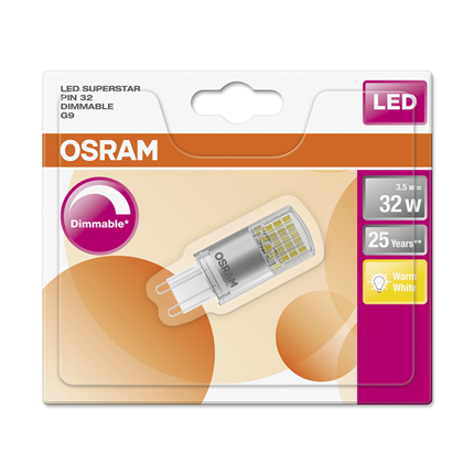 Afbeelding vergroten Osram ledlamp G9 3,5W ledpin
