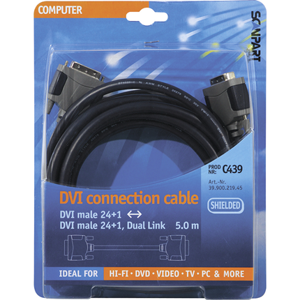 Afbeelding vergroten Scanpart Aansluitkabel DVI-D 24+1p(M)-(M) 5m