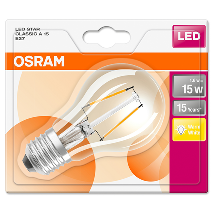 Afbeelding vergroten Osram ledlamp E27 1,6W Classic A