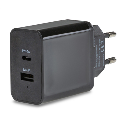 Afbeelding vergroten Mobilize USB Thuislader 1x USB-C 1x USB 2.0