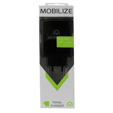 Afbeelding vergroten Mobilize USB Thuislader 1x USB-C 1x USB 2.0