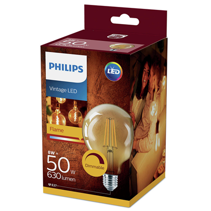 Afbeelding vergroten Philips Led lamp 8w 630Lm Bol Dimbaar Fillament