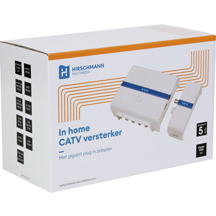 Afbeelding vergroten Hirschmann in home CAI versterker met gigabit plug in adapter