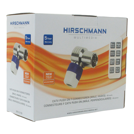Afbeelding vergroten Hirschmann catv push on F-connecteur haaks QFA5 695020501