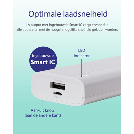 Afbeelding vergroten GP Portable Powerbank Beige 5000mAh 1x USB